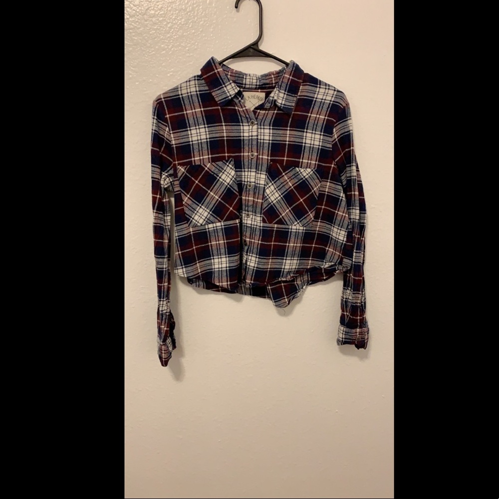 LA Hearts Flannel crop